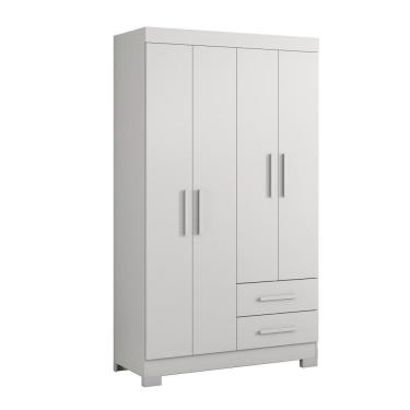 Imagem de Guarda-roupa Com 4 Portas E 2 Gavetas Branco Com Rosa Nt5005 Notável Móveis
