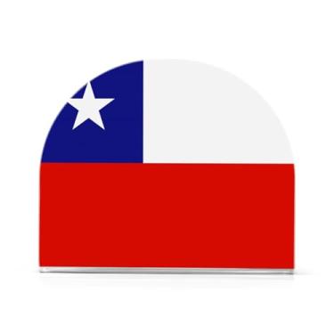 Imagem de Porta-guardanapos de coquetel de acrílico com bandeira do Chile, suporte de guardanapo de papel para cozinha, suporte de guardanapo de bar para guardanapos de coquetel de papel de jantar