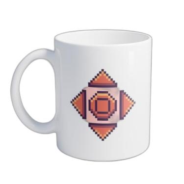 Imagem de Caneca Xícara de Café Porcelana 300ml Controle Jogo Pixel Art