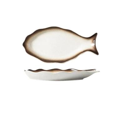 Imagem de Prato de peixe de cerâmica multifuncional de grande capacidade peixe a vapor doméstico minimalista criativo prato de sushi prato de jantar de frutos do mar prato de jantar de comida ocidental prato de