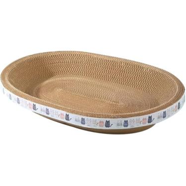 Imagem de Bacia de Arranhador para Gatos Ondulada - Almofada Arranhar Premium sem Perda Pelos Desordenada com Capacidade Suporte Natural e Odor Brinquedo Multifuncional Confortável Divertida Aliviar Estresse Sa