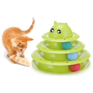 Imagem de Brinquedo Interativo Gatos Corre Corre Torre De Bolinhas (Verde Gatinho)