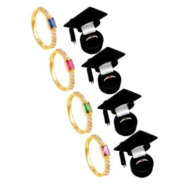 Imagem de Anel de Formatura Feminino De Moeda Antiga Banhado A Ouro - Line Com Capelo (Roxo, 18)