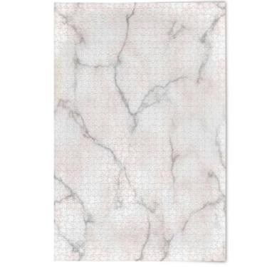Imagem de Quebra-cabeças artísticos de texturas de mármore branco rosa 500 peças para presentes de elefante branco engraçados e legais Prime arte estética para decoração de casa, 500 peças, 52 x 37,8 cm