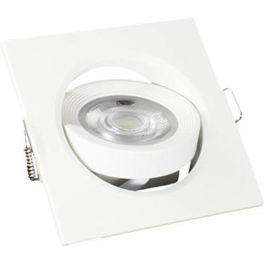 Imagem de Luminária Spot LED Quadrada Embutir, Luz Fria 3W, Branca, Iluminação Residencial