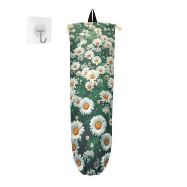Imagem de Wild Daisy Pacote com 2 suportes para sacolas plásticas, dispensador de sacolas plásticas para sacolas de supermercado, organizador de armazenamento de plástico de cozinha