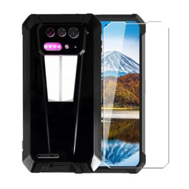 Imagem de WDMYLFTW Capa para Unihertz 8849 Tank 4 Pro + película protetora de tela de vidro temperado - Capa protetora de TPU (preta)