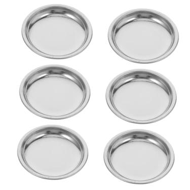 Imagem de Hemobllo 6 peças de porta-saquinhos de chá de aço inoxidável para coadores de infusor de chá soltos, pratos de pires de base plana redonda e armazenamento conveniente