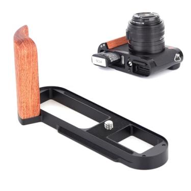 Imagem de SZZCNOX Suporte L de madeira maciça para câmera digital Leica Q2 placa de base de liberação rápida integrada para Arca, sem bloqueio de bateria e compartimento de cartão de memória (jacarandá)