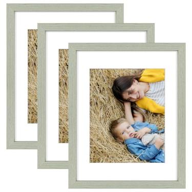 Imagem de Golden State Art, Porta-retrato 28 x 35 cm, pacote com 3, fosco, 20 x 25 cm, com acrílico, conjunto de molduras para galeria - montagem na parede (cinza, pacote com 3)