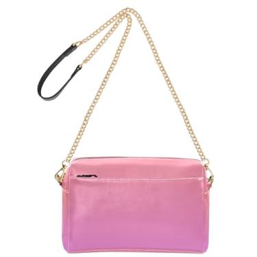 Imagem de Joitme Bolsa tiracolo feminina coral rosa lavanda magenta gradiente bolsa para celular bolsa de couro PU bolsa de ombro