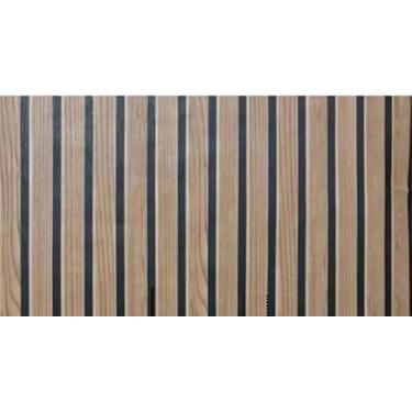 Imagem de Papel de Parede para Sala Quarto Cozinha Ripado Madeira 3D Auto Colante(3 Rolos [15 Metros],3D Luxo)