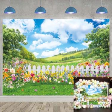 Imagem de Cenários de primavera para fotografia 20 x 1,8 m primavera paisagem natureza foto fundo jardim flores festa decorações suprimentos foto adereços