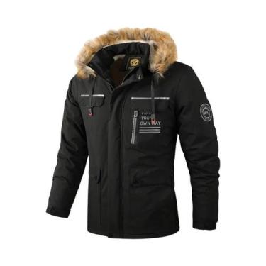 Imagem de Jaqueta Impermeável Com Capuz Para Homens, Casaco Casual De Inverno Em