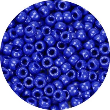 Imagem de IOOLEEM Miçangas de pônei (1000 peças de contas de pônei azul escuro), contas para fabricação de joias, artesanato, suprimentos de contas, materiais de artes e artesanato para fabricação de joias.