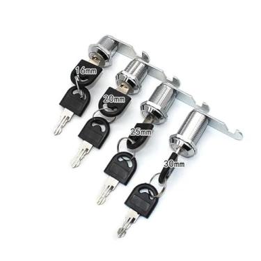 Imagem de Fechaduras de gaveta de 10/16/20/25/30/40 mm com 2 chaves de trava de armário de porta 1 peça (abertura única de 30 mm)