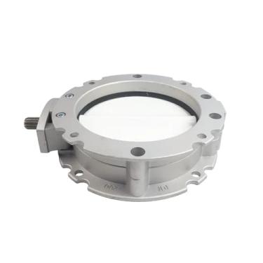 Imagem de VTGVVVTR Válvula borboleta de cimento - Acessórios de silo de planta de lote de concreto para controlar o fluxo descendente de sólidos de partículas de pó (DN150, placa de aço fundido_flange única)