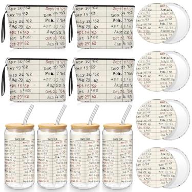 Imagem de SiliFine 12 peças de presentes para amantes de livros para mulheres, acessórios de livros presentes para mulheres - copo de vidro de 500 ml com tampas, canudos, bolsas de maquiagem, espelhos compactos