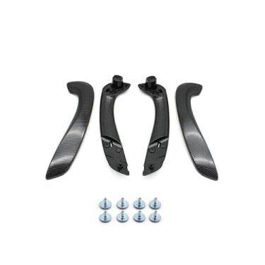 Imagem de Kit de maçaneta da porta dianteira esquerda direita do interior do carro preto carbono compatível com Renault Megane 3 MK3 Fluence 2008 2009 2010 2011-2016 809540001R 809600007R(Carbon 4PCS)