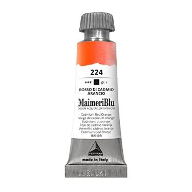 Imagem de MAIMERI BLU Tinta Aquarela Profissional Bisnaga 12ml, Vermelho Cádmio Laranja