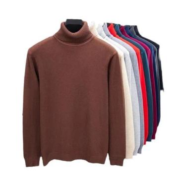 Imagem de Suéter Masculino De Gola Alta Slim Fit Em Tricô De Alta Qualidade, Ant