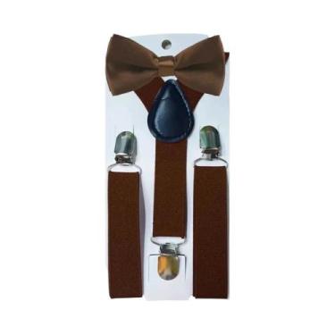 Imagem de Conjunto De Suspensórios Ajustáveis Com Gravata Borboleta Para Meninos