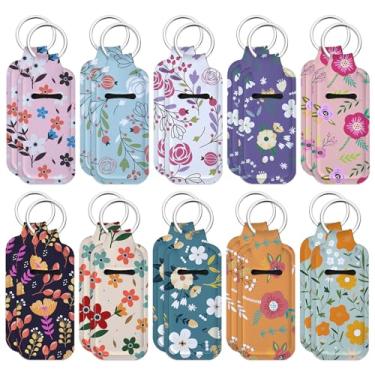 Imagem de Kigeli 20 peças de suporte de batom de padrão floral com clipe portátil, manga brilhante para lábios, porta-chaves, lembrancinhas de festa de aniversário, suprimentos de presentes para mulheres