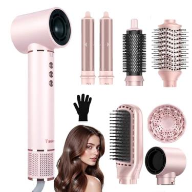 Imagem de Secador De Cabelo Profissional,Aparelho 8 em 1 Com,Modelador de Cabelo,Escova de ar Quente, Secador de Cabelo Com Difusor, Modelador de Cachos e Secador Iônico Para Secagem e Ondulação Rápidas.