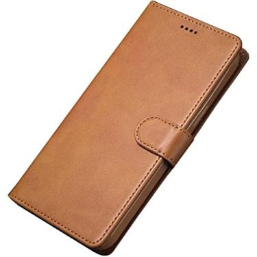 Imagem de SKXMOD Capa de telefone com suporte fólio, para Apple iPhone 14 Pro Max Case 2022 Carteira de couro com fivela magnética [porta-cartão] (Cor: marrom)