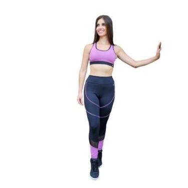 Imagem de Legging Sintonia Preto/Rosa Goiânia-Feminino