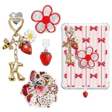 Imagem de Lindo conjunto de berloques para Kindle, incluindo plugue de poeira tipo C, USB C, suporte de estrela, chaveiros brilhantes com gancho, pingentes compatíveis com Kindle, leitor eletrônico, telefone, 1