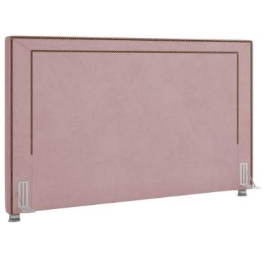 Imagem de Cabeceira Cama Box Casal 140 cm P05 Berlim Veludo Rosê - Lyam - Lyam D