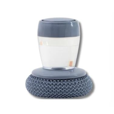 Imagem de Kit de 2 Escovas de Louça e Panela de Aço - com Dispenser e Recipiente para Detergente, Ideal para Cozinha, Limpeza de Fogão e Utensílios Práticos (1 UNIDADE)