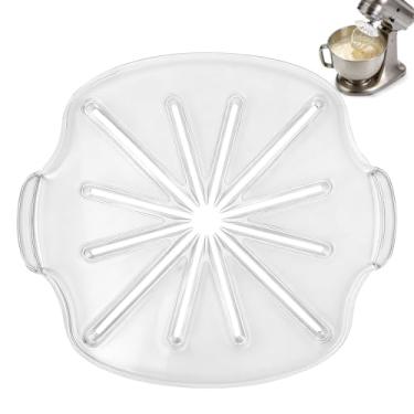 Imagem de Acessório raspador de creme para liquidificador, limpador de batedeira transparente, defletor anti-respingos para batedor de 6 fios, limpador misturador de cabeça inclinada, limpeza fácil (losango)