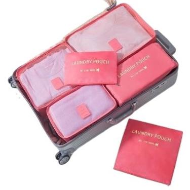 Imagem de Bolsa Organizadoras Para Mala Roupas Bagagem Viagem (Kit 6 Peças Melancia)