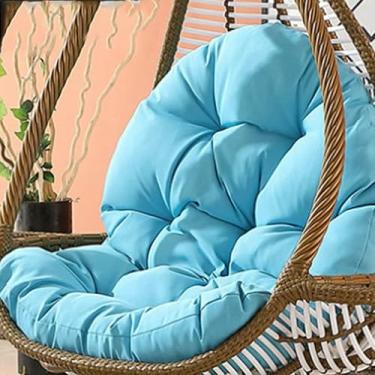 Imagem de Almofada para cadeira suspensa em formato de ovo de vime, almofada de substituição para cadeira de rede suspensa, almofadas grossas e impermeáveis ​​para cadeira suspensa em formato de ovo.