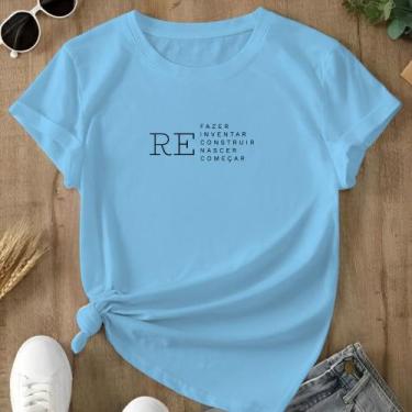 Imagem de Camiseta Refazer estampada Personalizada Fofa Delicada Superação Recom