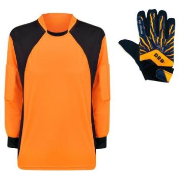 Imagem de Camisa Goleiro trb Infantil + Luva DRB Laranja Infantil, Laranja, 8