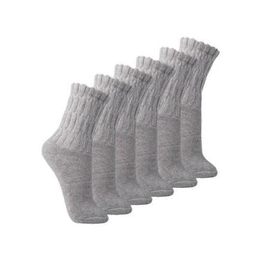 Imagem de Kit com 6 Pares de Meias Aeróbica Lupo 4810-003, Cinza, 37-40