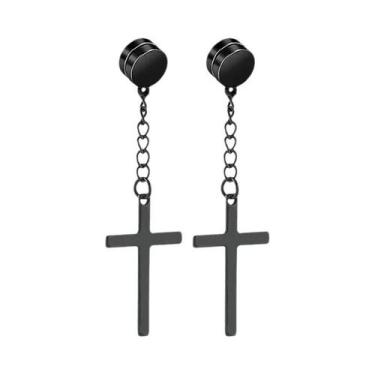 Imagem de Brincos De Clipe Com Pingente De Cruz Da Moda, Não Perfurantes, Para H