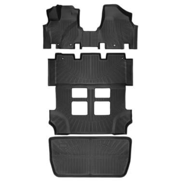 Imagem de Tapetes TPE e forro de porta-malas de carga compatíveis com Honda Odyssey 2011-2017 7 assentos acessórios de 4 portas Tapete de porta-malas forro de porta-malas