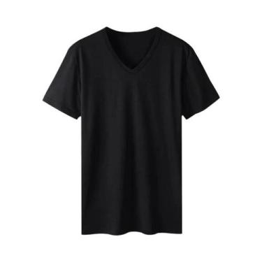 Imagem de Camiseta Masculina plus Size Com Decote Em V, Manga Curta, Respirável,