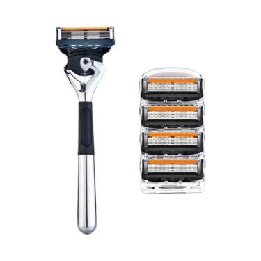 Imagem de Aparelho De Barbear Manual Masculino De 5 Camadas Com Lâmina Substituí