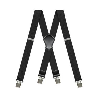 Imagem de Suspensórios Masculinos Reforçados Pretos De 1,6 Polegadas De Largura,