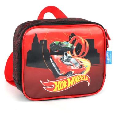Imagem de Lancheira Escolar Térmica Bolsa Hot Wheels Vermelho Menino - Luxcel
