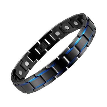 Imagem de Pulseira Esportiva Masculina De Aço Titânio Com Terapia Magnética, Des