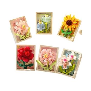 Imagem de Porta-Retrato De Girassol E Rosa, Micro Bloco De Construção HUIQIBAO M