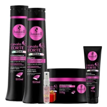 Imagem de Kit Shampoo + Cond 500ml + Masc. 300ml + Protetor Haskell Cavalo Forte