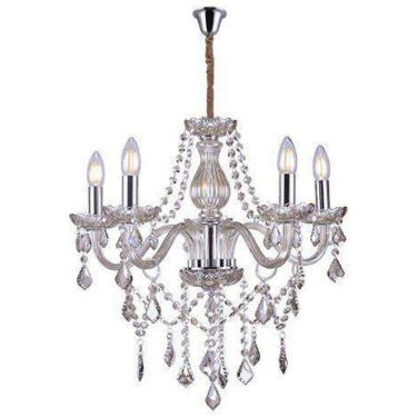Imagem de Lustre Glam Maria Tereza Champanhe 5 Braços E14 Taschibra
