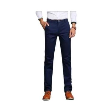 Imagem de Calças Casuais Finas De Algodão Para Homens, Primavera Verão, Cor Sóli